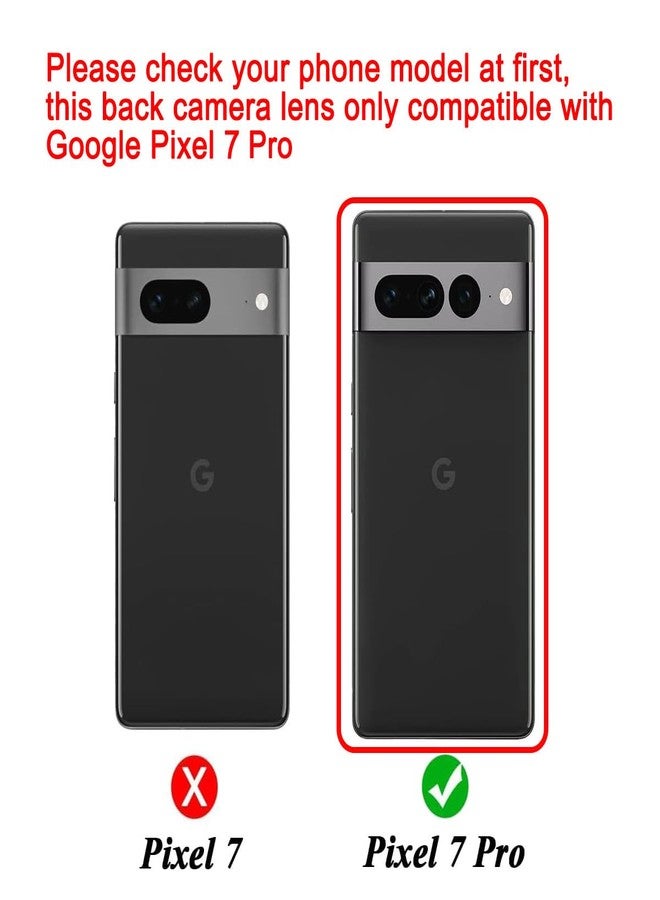 Perzework عدسة كاميرا خلفية بديلة من بيرز وورك، قطعتان، لهاتف جوجل بيكسل 7 برو، مع لاصق مثبت مسبقًا ومجموعة أدوات إصلاح. - Image 4